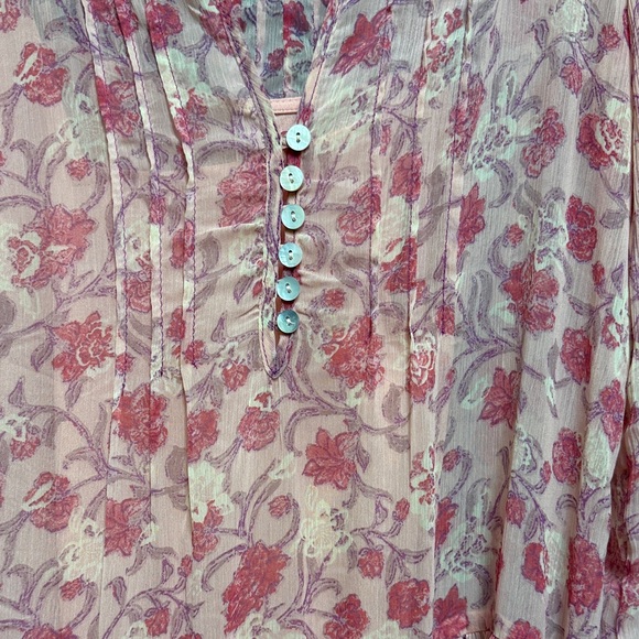 Free People Blush Floral Long Sleeve Dress - Picture 5 of 6